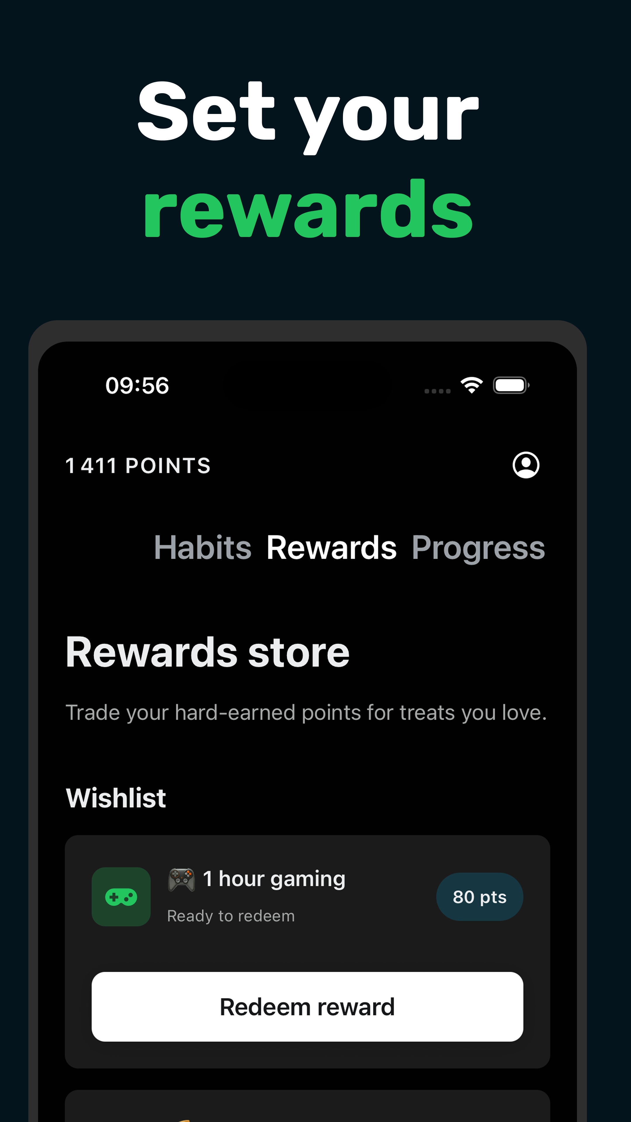 Habits app task list with chores and reminders